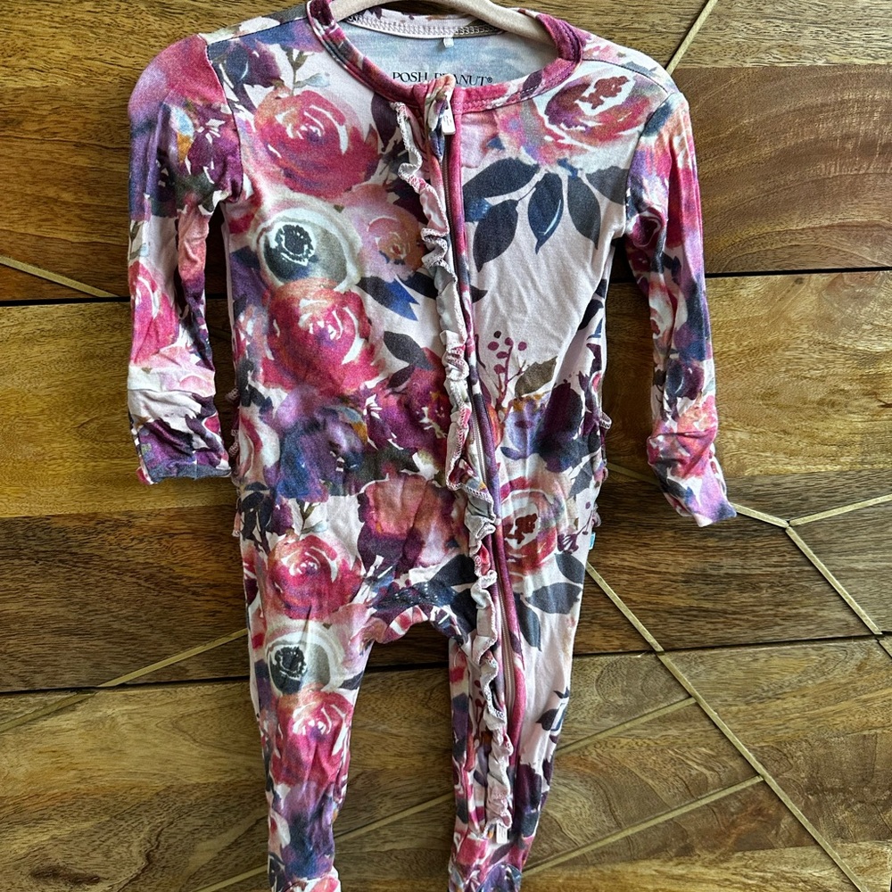 Posh Peanut Dusk Rose Pink Floral Romper